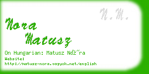 nora matusz business card